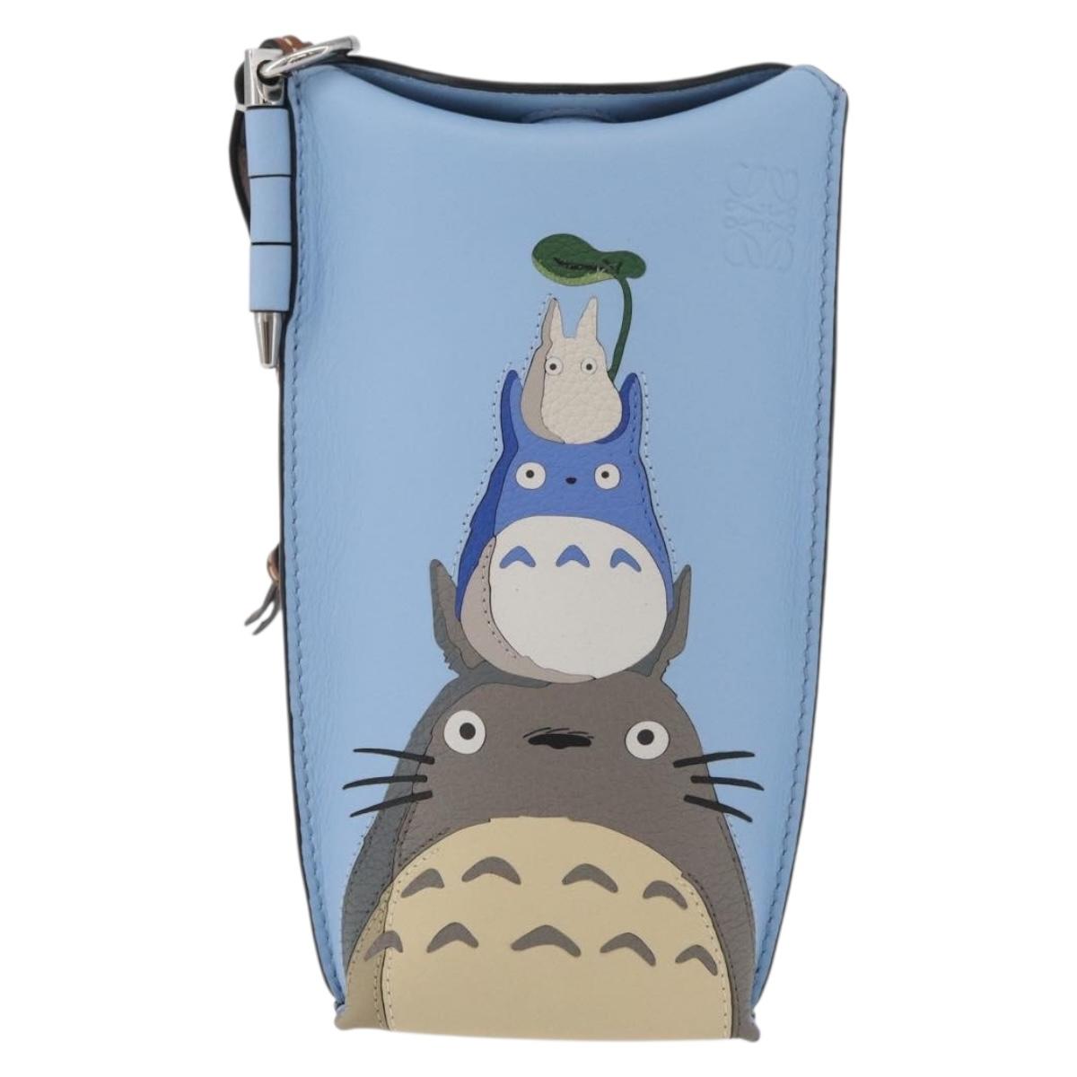 LOEWE LOEWE × Studio Ghibli My Neighbor Totoro Pouch Leather Blue