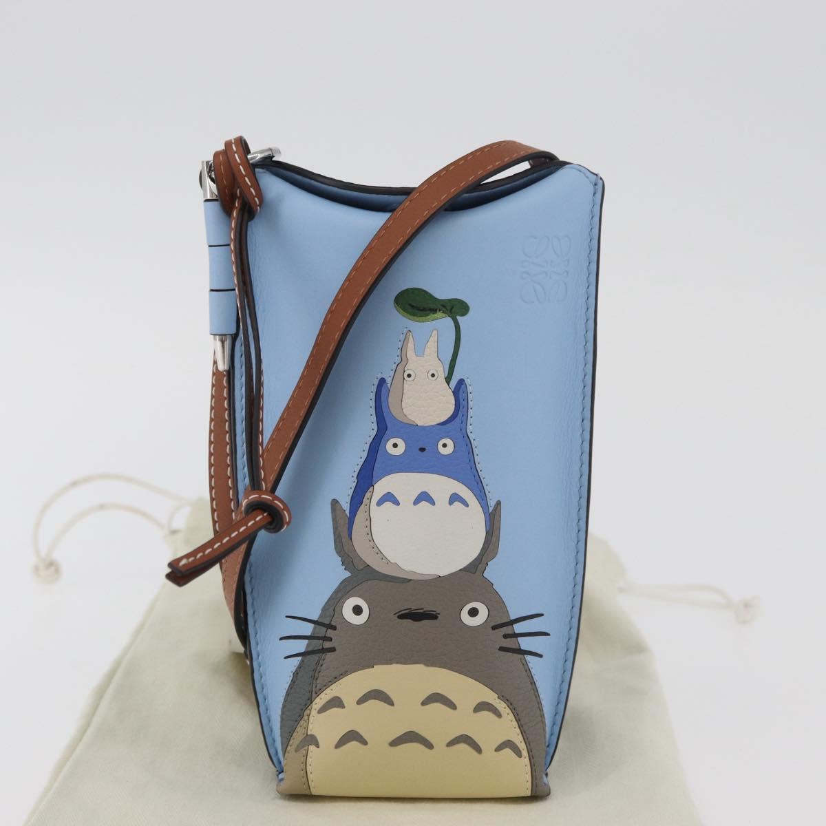 LOEWE LOEWE × Studio Ghibli My Neighbor Totoro Pouch Leather Blue