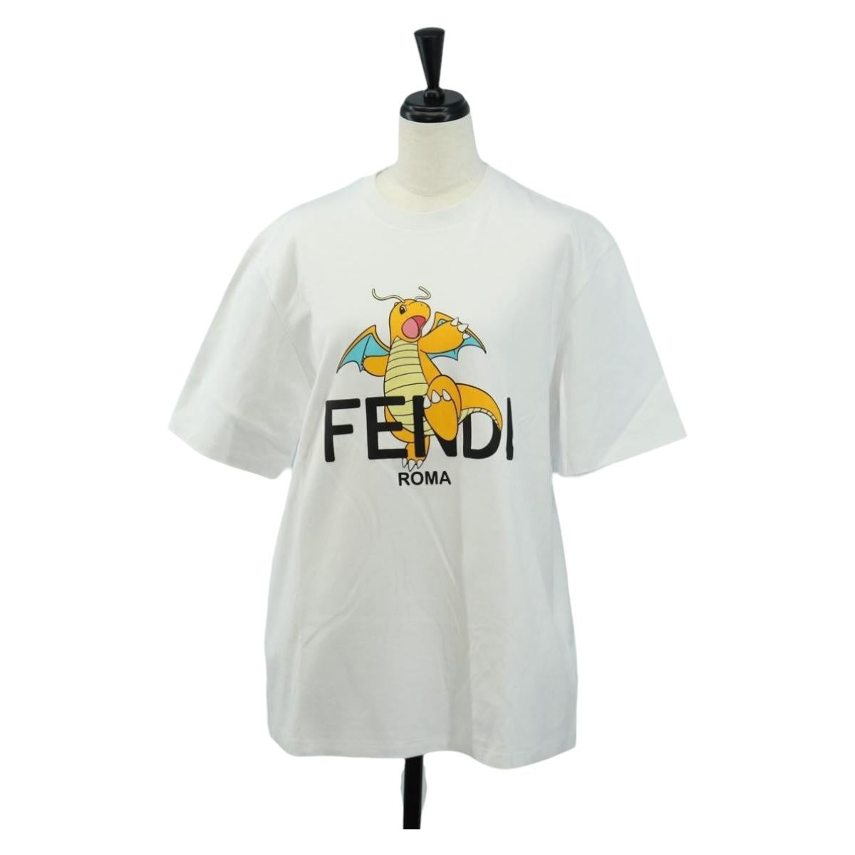 FENDI x FRGMT x POKÉMON Dragonite T Shirt Cotton White Auth