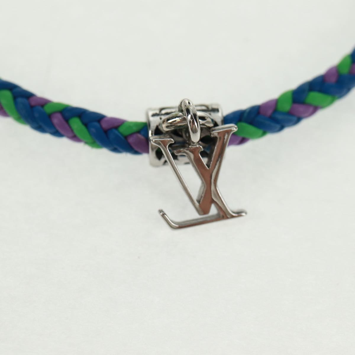 LOUIS VUITTON Brass Friendship Bracelet metal Blue M0967Z LV Auth
