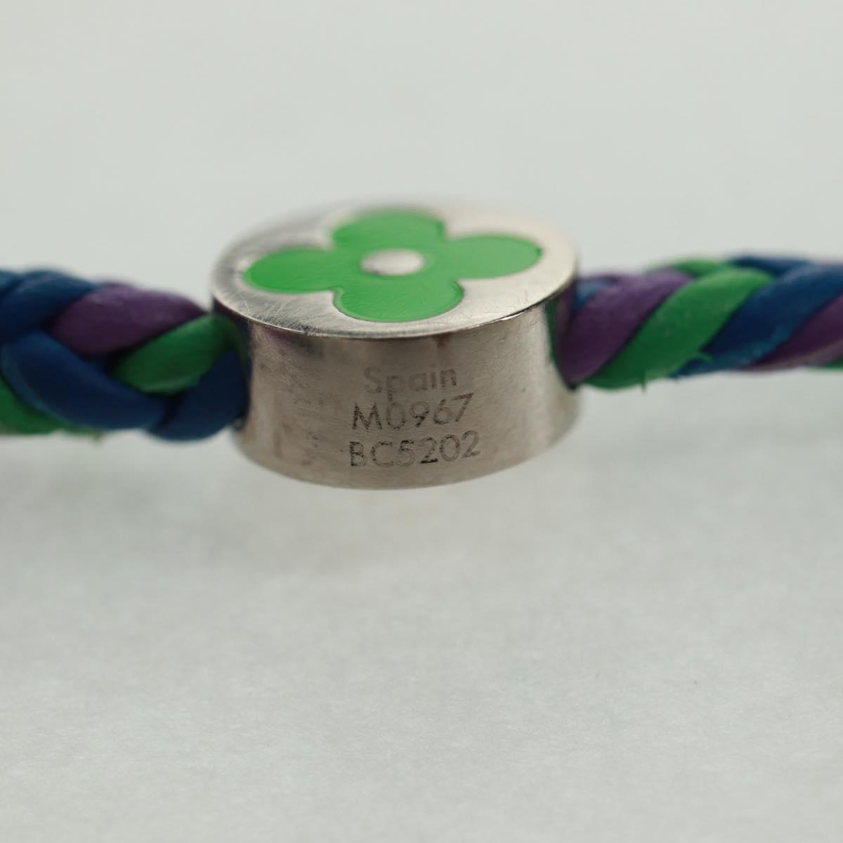 LOUIS VUITTON Brass Friendship Bracelet metal Blue M0967Z LV Auth