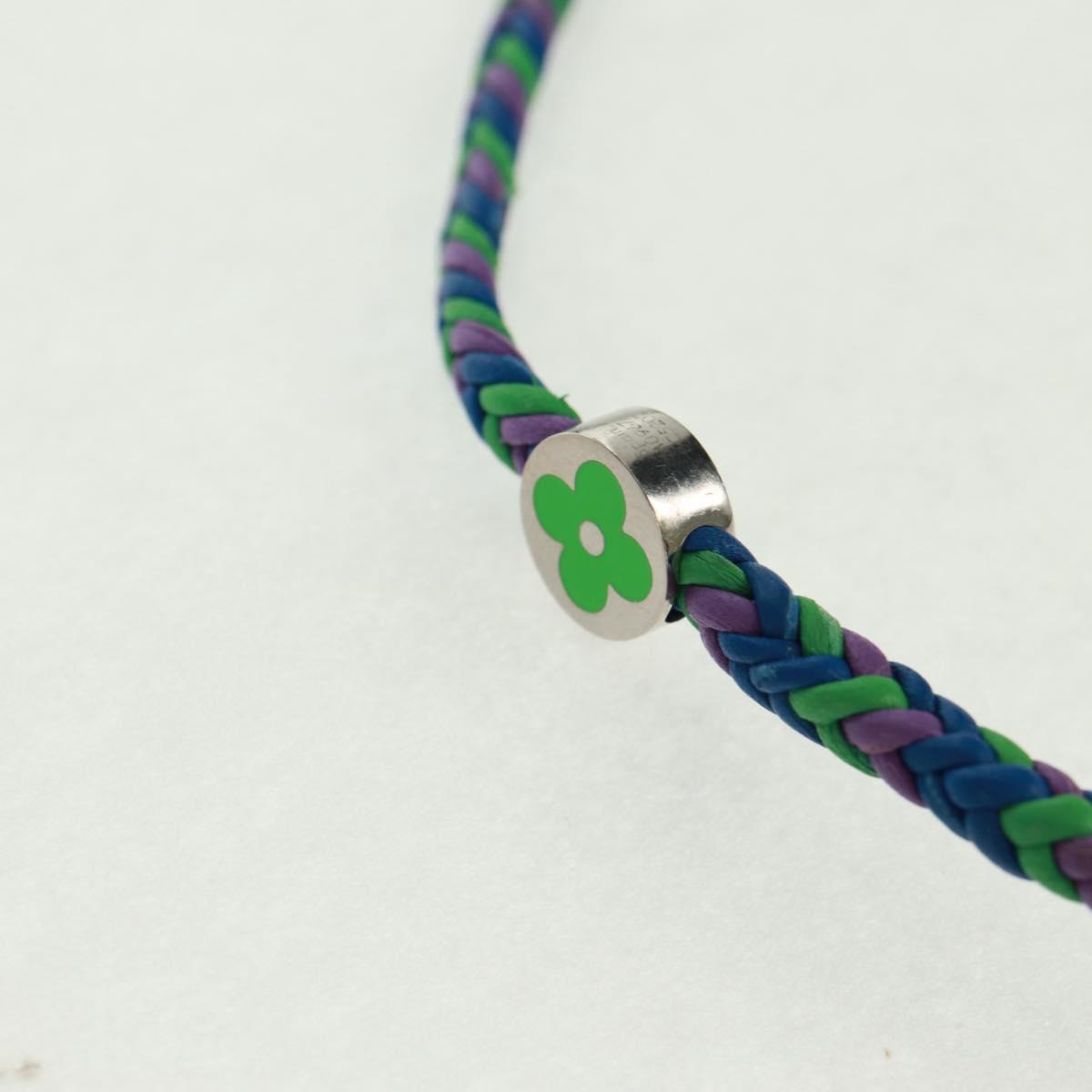 LOUIS VUITTON Brass Friendship Bracelet metal Blue M0967Z LV Auth