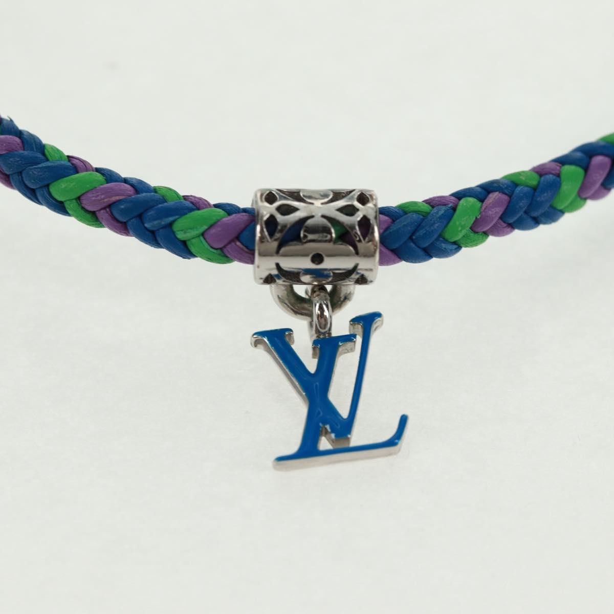 LOUIS VUITTON Brass Friendship Bracelet metal Blue M0967Z LV Auth