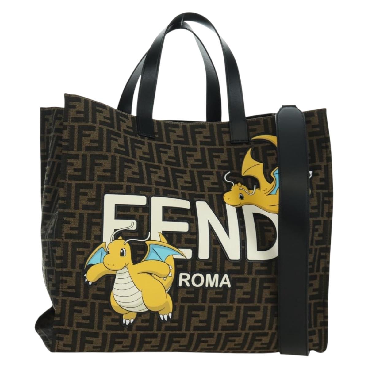 FENDI ズッカ柄 キャンバス フラグメント × ポケモン ハンド バッグ