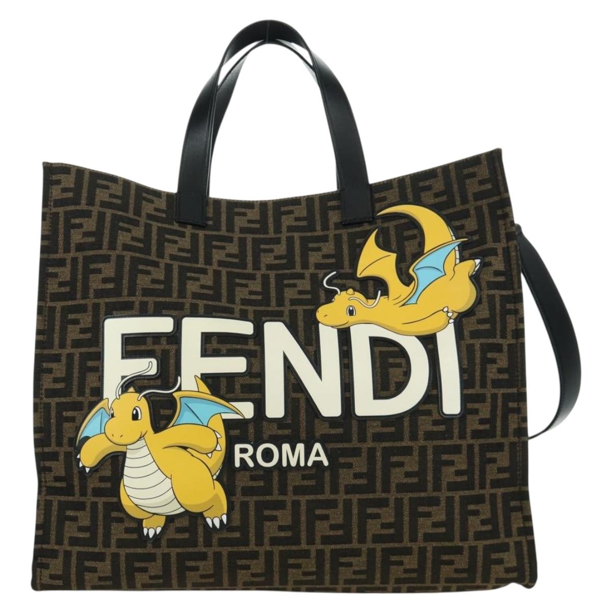 FENDI ズッカ柄 キャンバス フラグメント × ポケモン ハンド バッグ