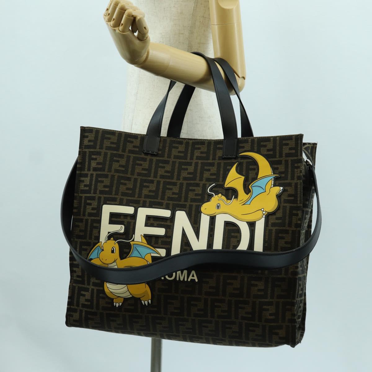 FENDI ズッカ柄 キャンバス フラグメント × ポケモン ハンド バッグ