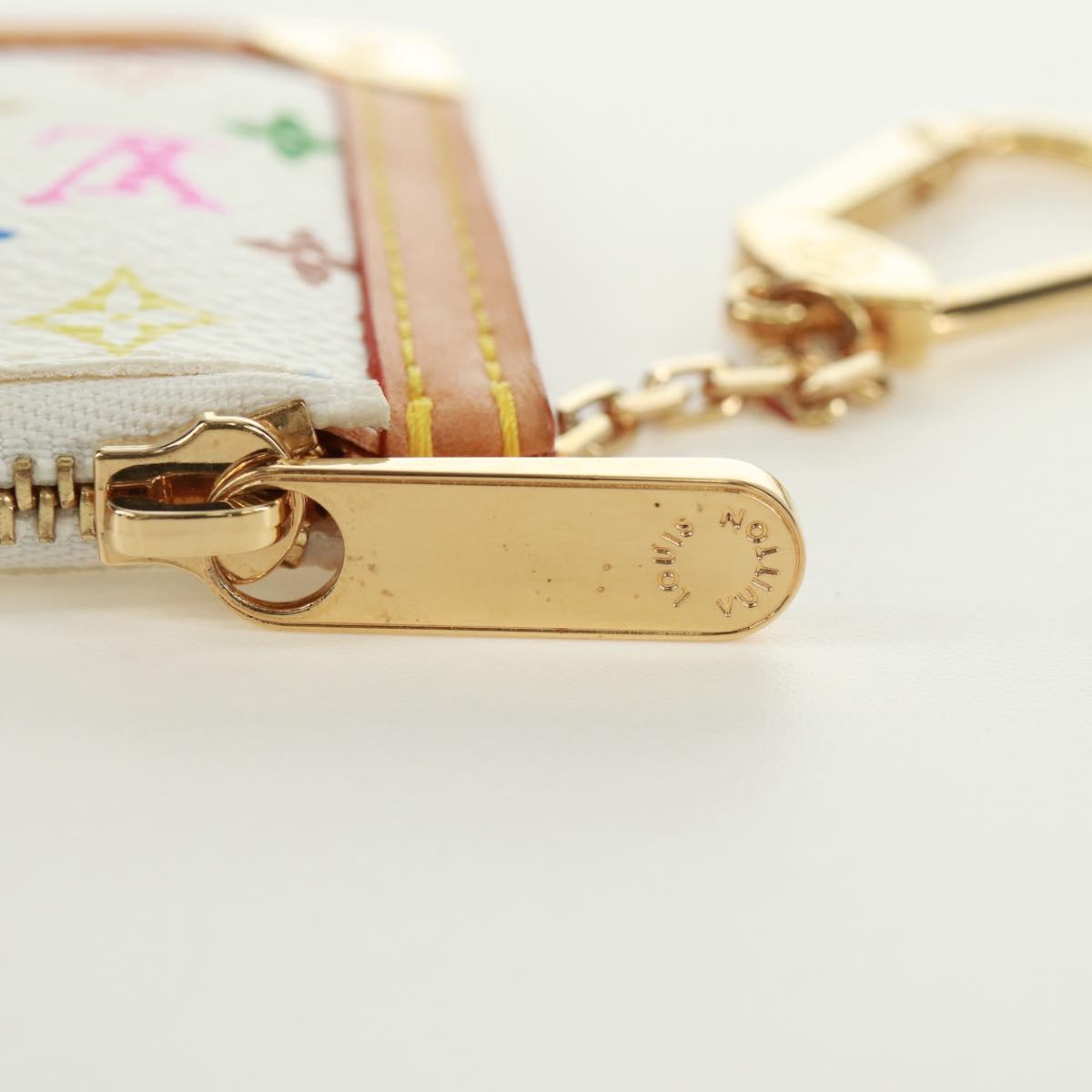 LOUIS VUITTON Multicolor Pochette Cles Coin Purse White M92655 LV