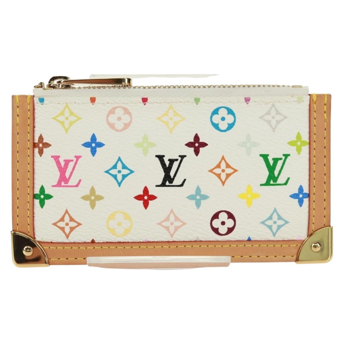 LOUIS VUITTON Multicolor Pochette Cles Coin Purse White M92655 LV
