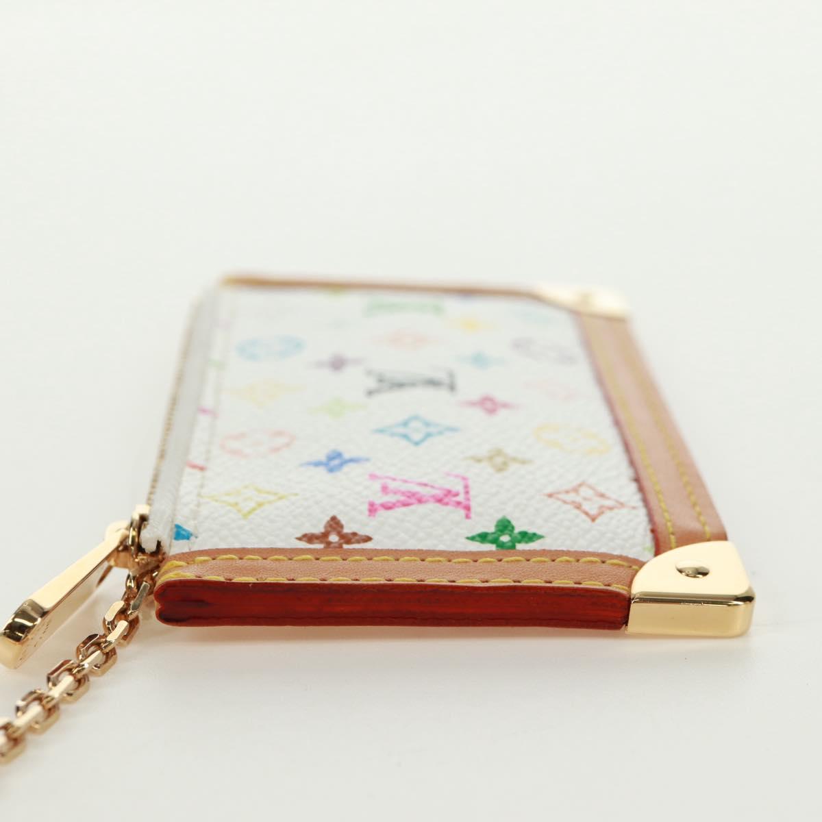 LOUIS VUITTON Multicolor Pochette Cles Coin Purse White M92655 LV