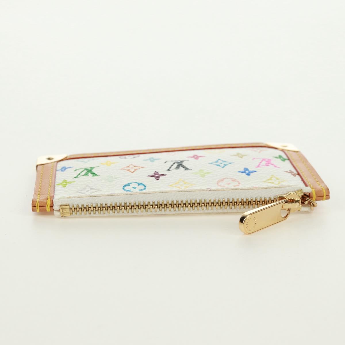 LOUIS VUITTON Multicolor Pochette Cles Coin Purse White M92655 LV