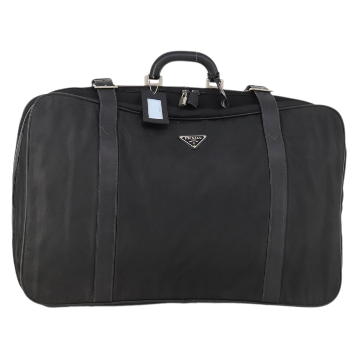 PRADA Boston Bag Nylon Black Silver Auth 173960A – MixTHINKS