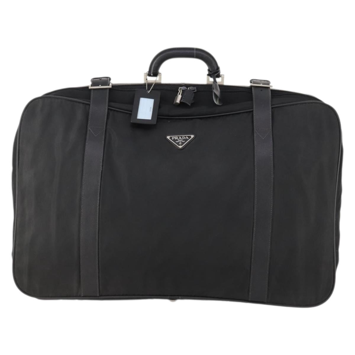 PRADA Boston Bag Nylon Black Silver Auth 173960A – MixTHINKS