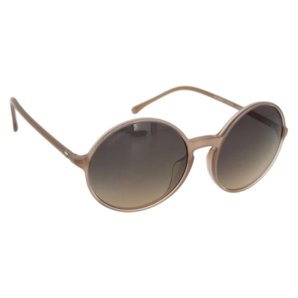 CHANEL COCO Mark Sunglasses plastic Beige CC Auth 176077A  display picture 3