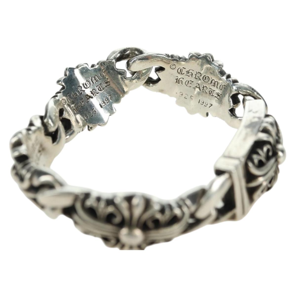 Chrome Hearts Keeper Link ID Bracelet Ag925 4 Links Silver Auth