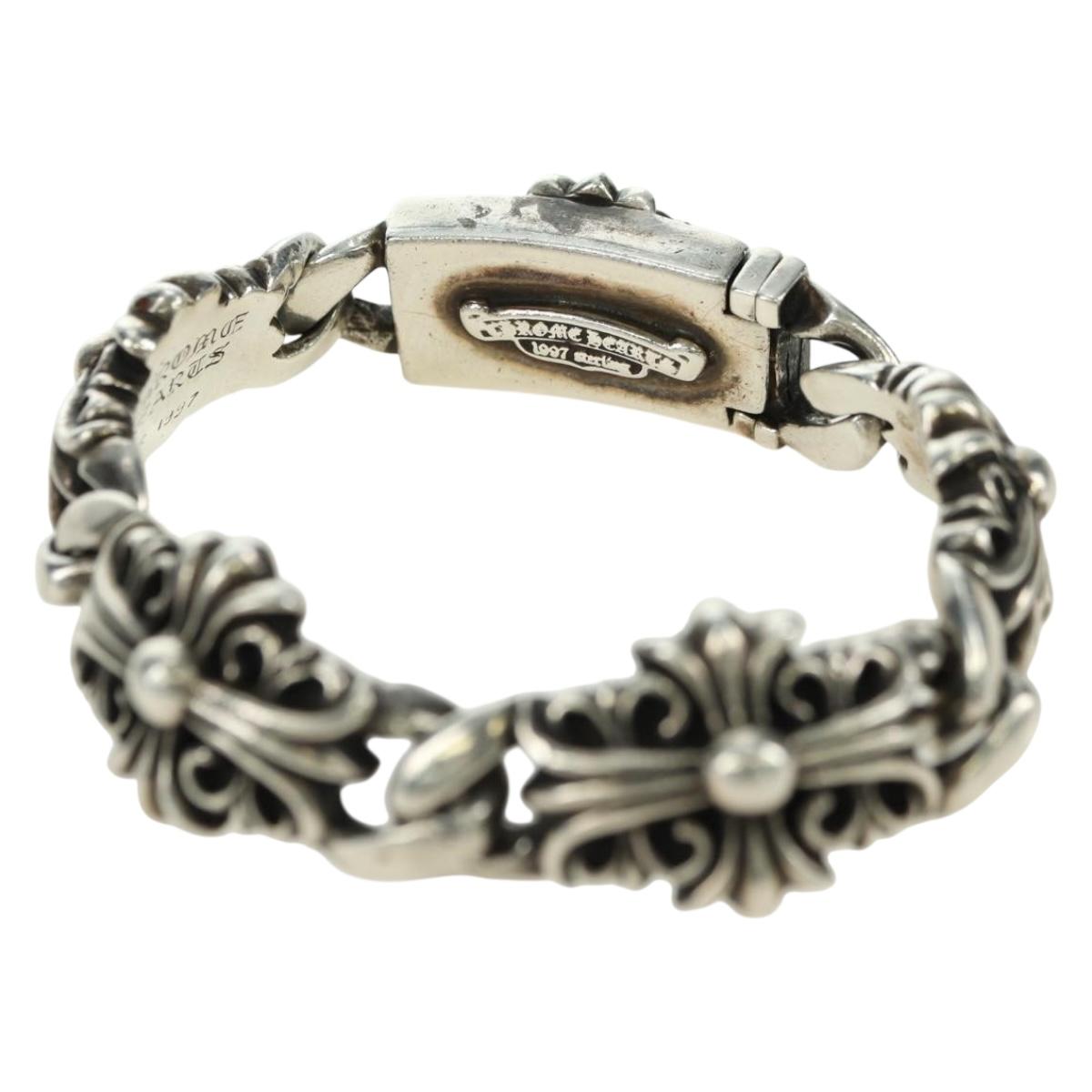 Chrome Hearts Keeper Link ID Bracelet Ag925 4 Links Silver Auth