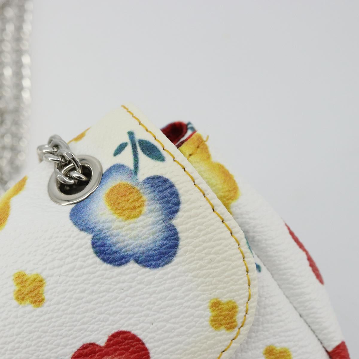 Vivienne Westwood Chain Shoulder Bag Leather White Silver Auth