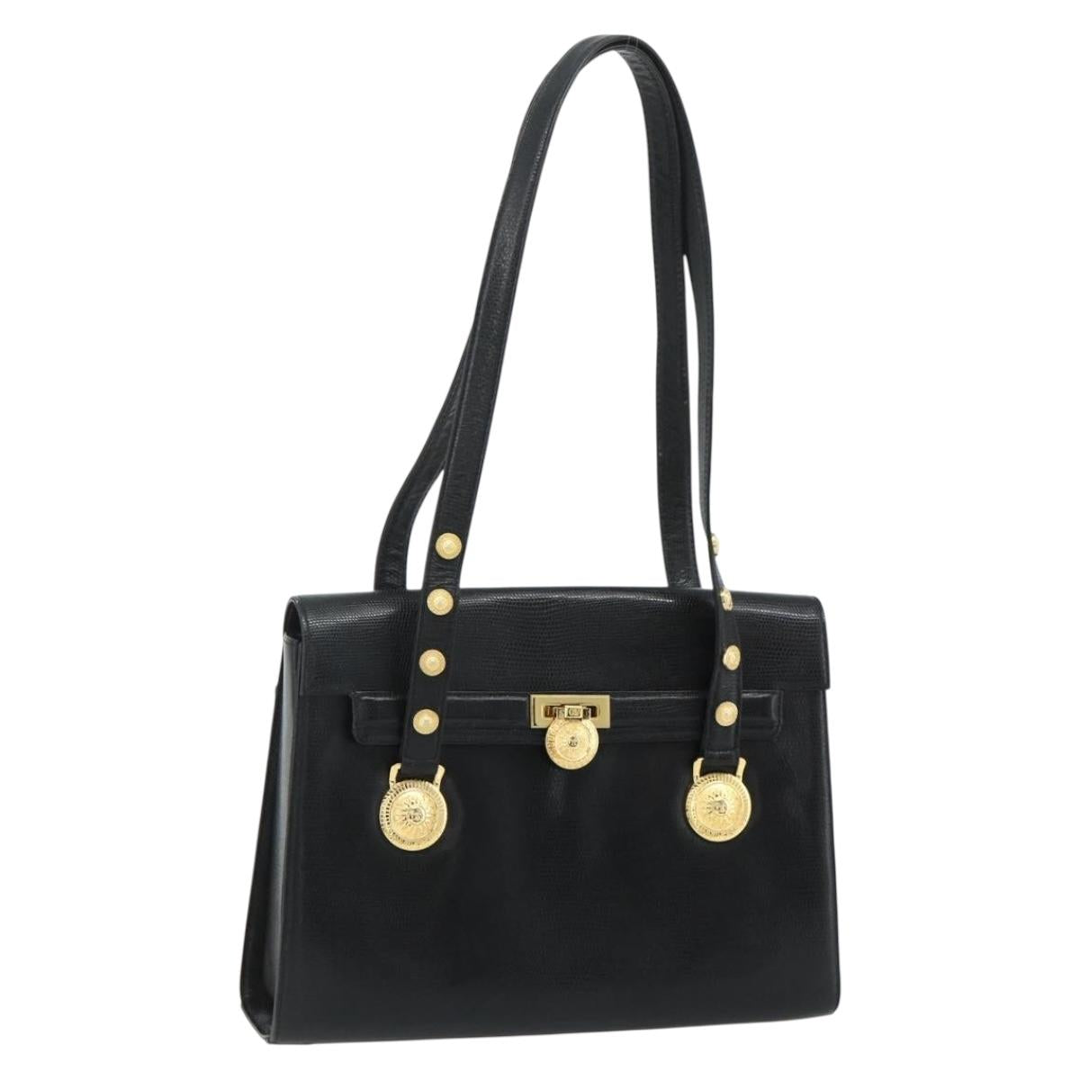 Gianni Versace Tote Bag Leather Black Gold Auth 179254A – MixTHINKS