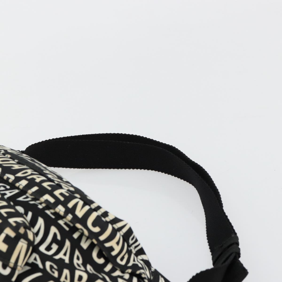 BALENCIAGA Body Bag Canvas Black Silver Auth 179277A – MixTHINKS