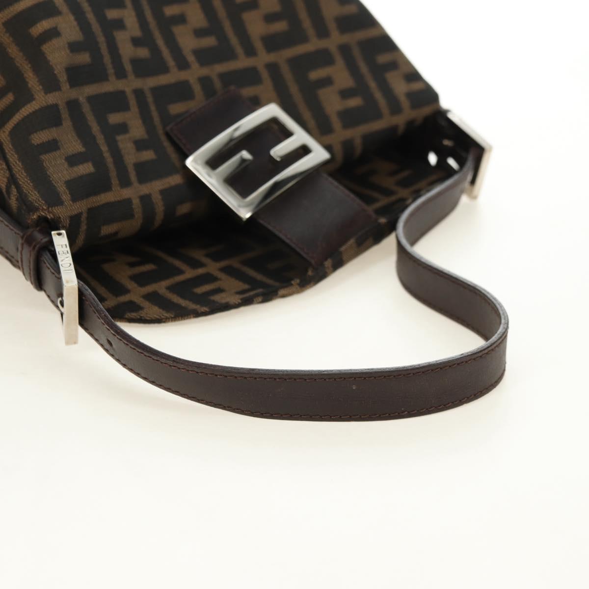 バッグ FENDI mamma baguette shoulder bag zucca FENDI Zucca Canvas Mamma Baguette Shoulder Bag Black Brown Auth