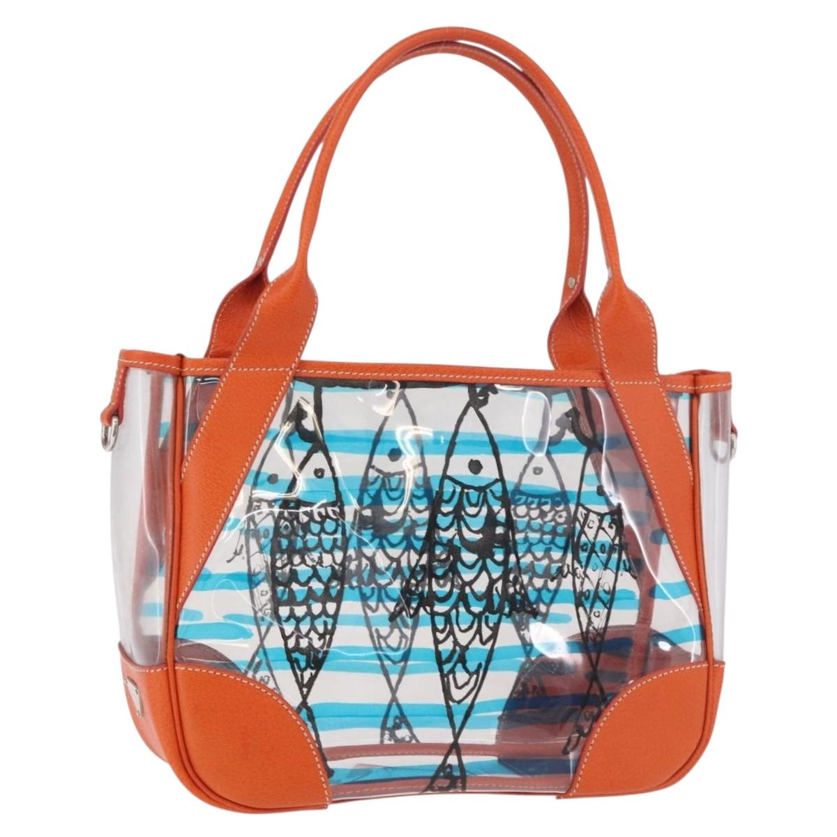 PRADA Hand Bag Vinyl Orange Silver Auth 187634A – MixTHINKS
