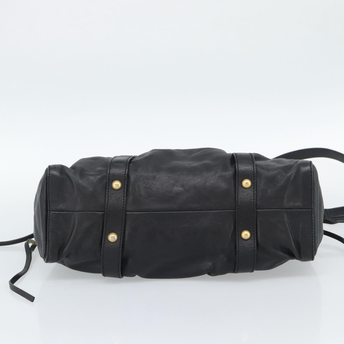 Miu Miu Hand Bag Leather 2way Black Gold Auth 189206SAM – MixTHINKS