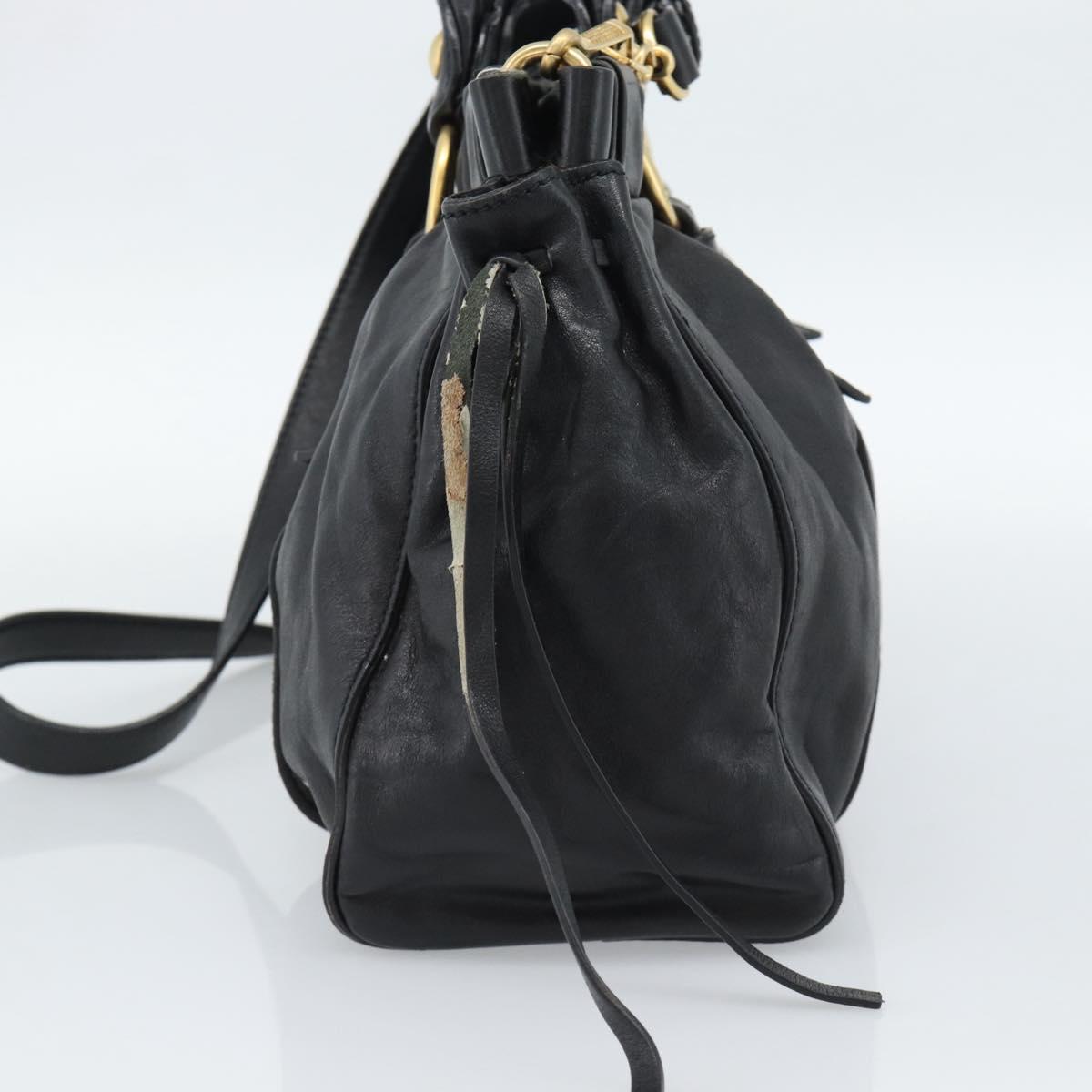 Miu Miu Hand Bag Leather 2way Black Gold Auth 189206SAM – MixTHINKS