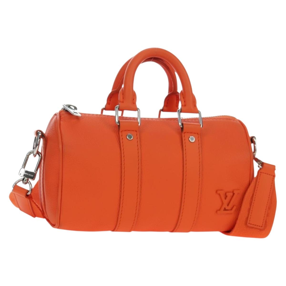LOUIS VUITTON Keepall XS Shoulder Bag Leather Orange M81004 LV