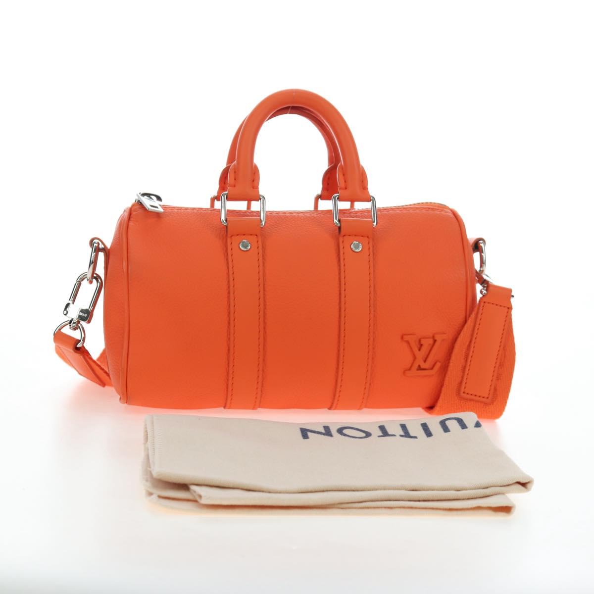 LOUIS VUITTON Keepall XS Shoulder Bag Leather Orange M81004 LV