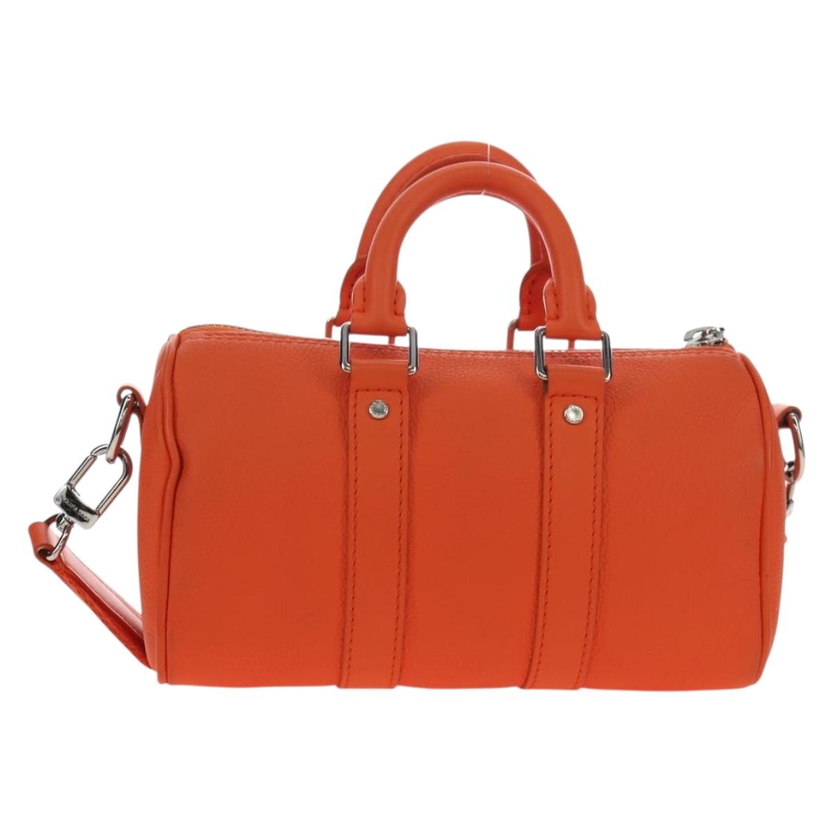 LOUIS VUITTON Keepall XS Shoulder Bag Leather Orange M81004 LV