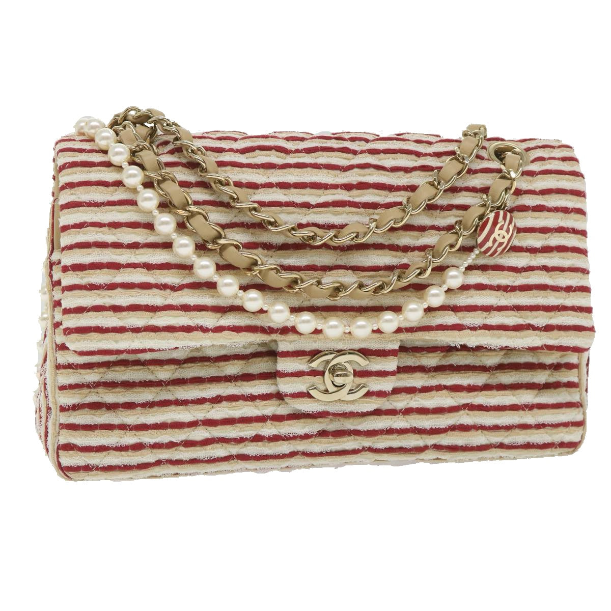 CHANEL キルティング マトラッセ チェーンショルダーバッグ キャンバス