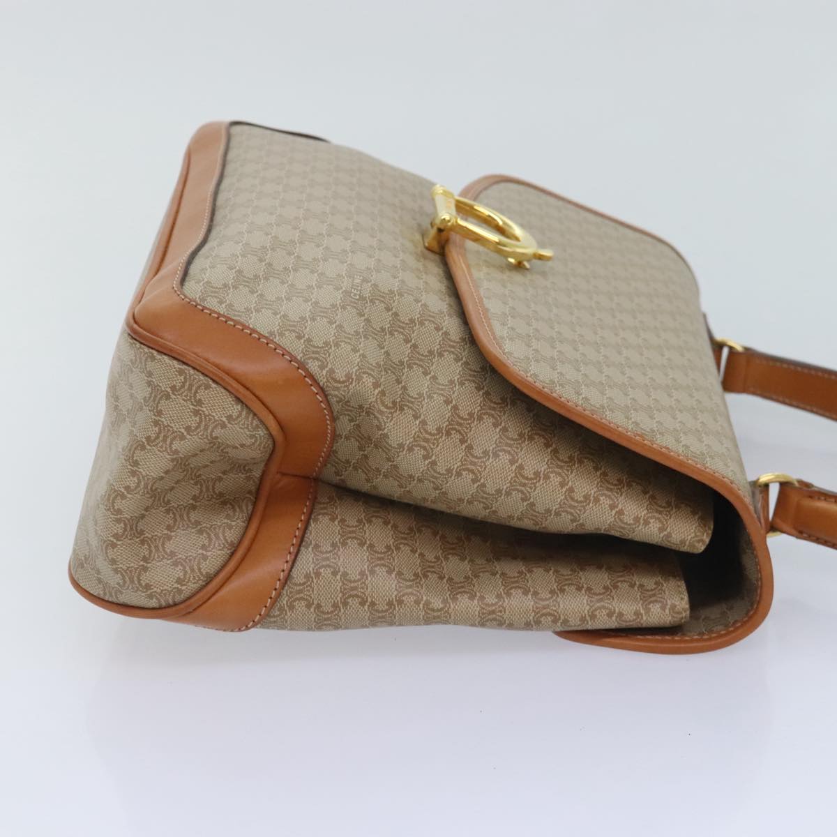 CELINE マカダムキャンバス ハンドバッグ PVC ベージュ 正規品 90842V