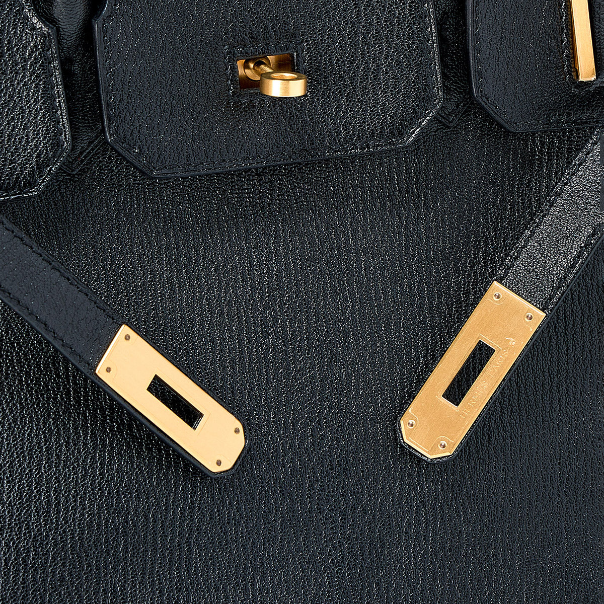 HERMES Birkin 30 2018 C Hand Bag Noir Orange Matte Gold Chevre