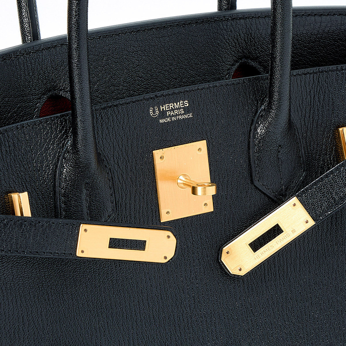 Birkin 30バーキンバッグ HERMES Birkin 30 2018 C Hand Bag Noir Orange Matte Gold Chevre