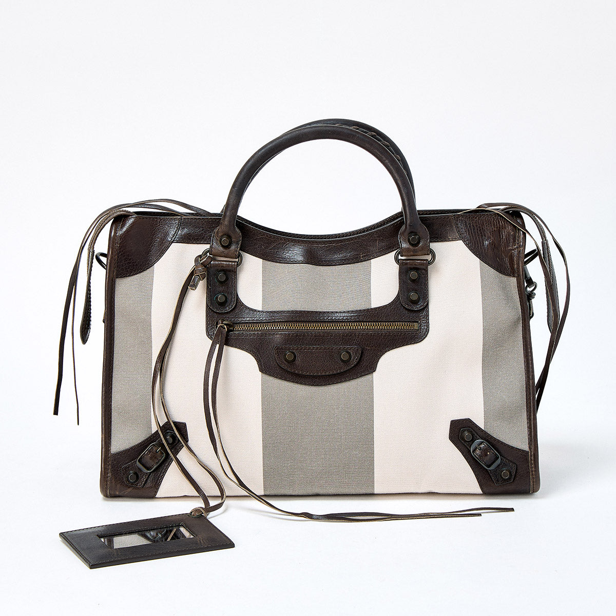 バッグ BALENCIAGA the city bag 115748 brown BALENCIAGA City Hand Bag 115748 Brown Beige Matte Gold Canvas Auth