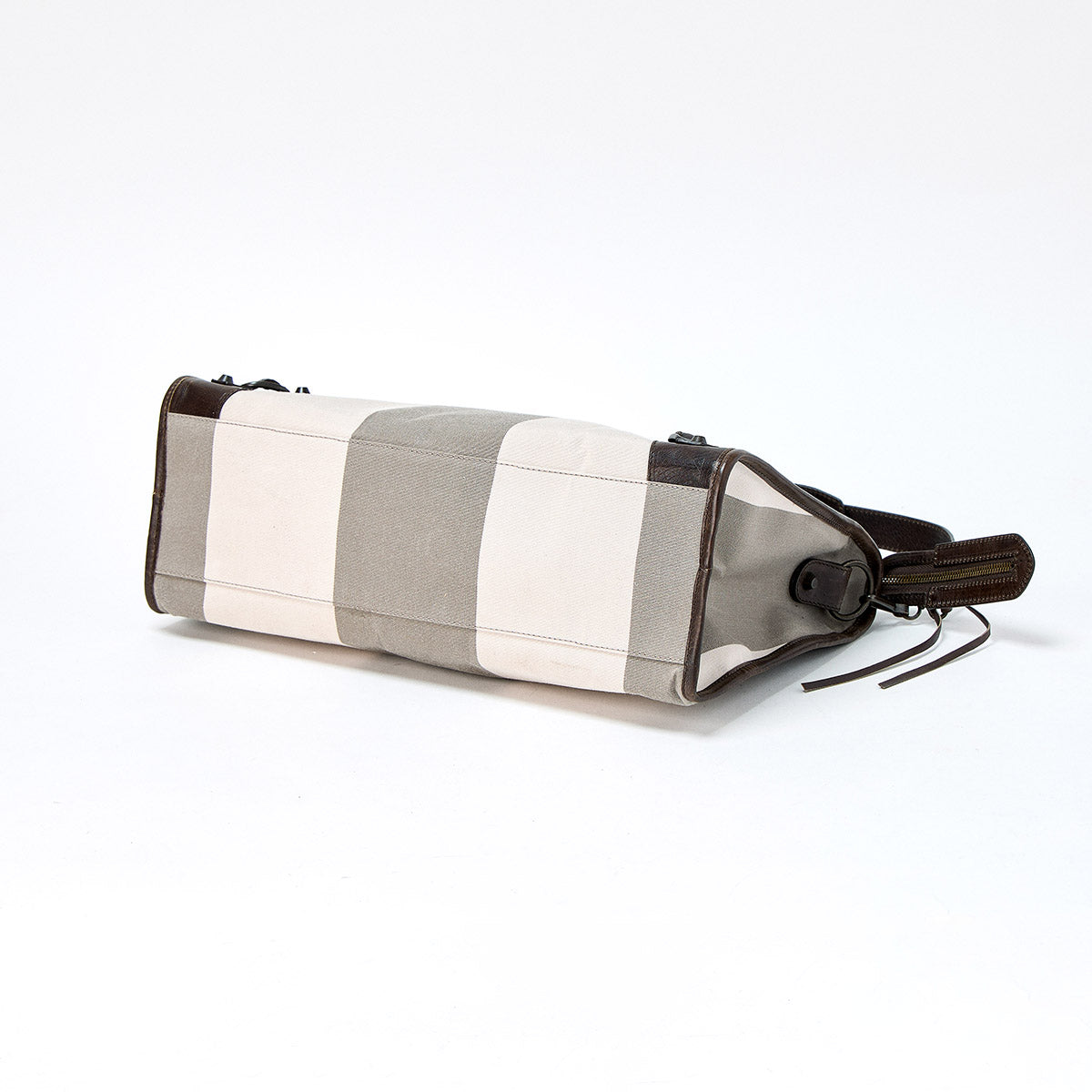 BALENCIAGA City Hand Bag 115748 Brown Beige Matte Gold Canvas Auth