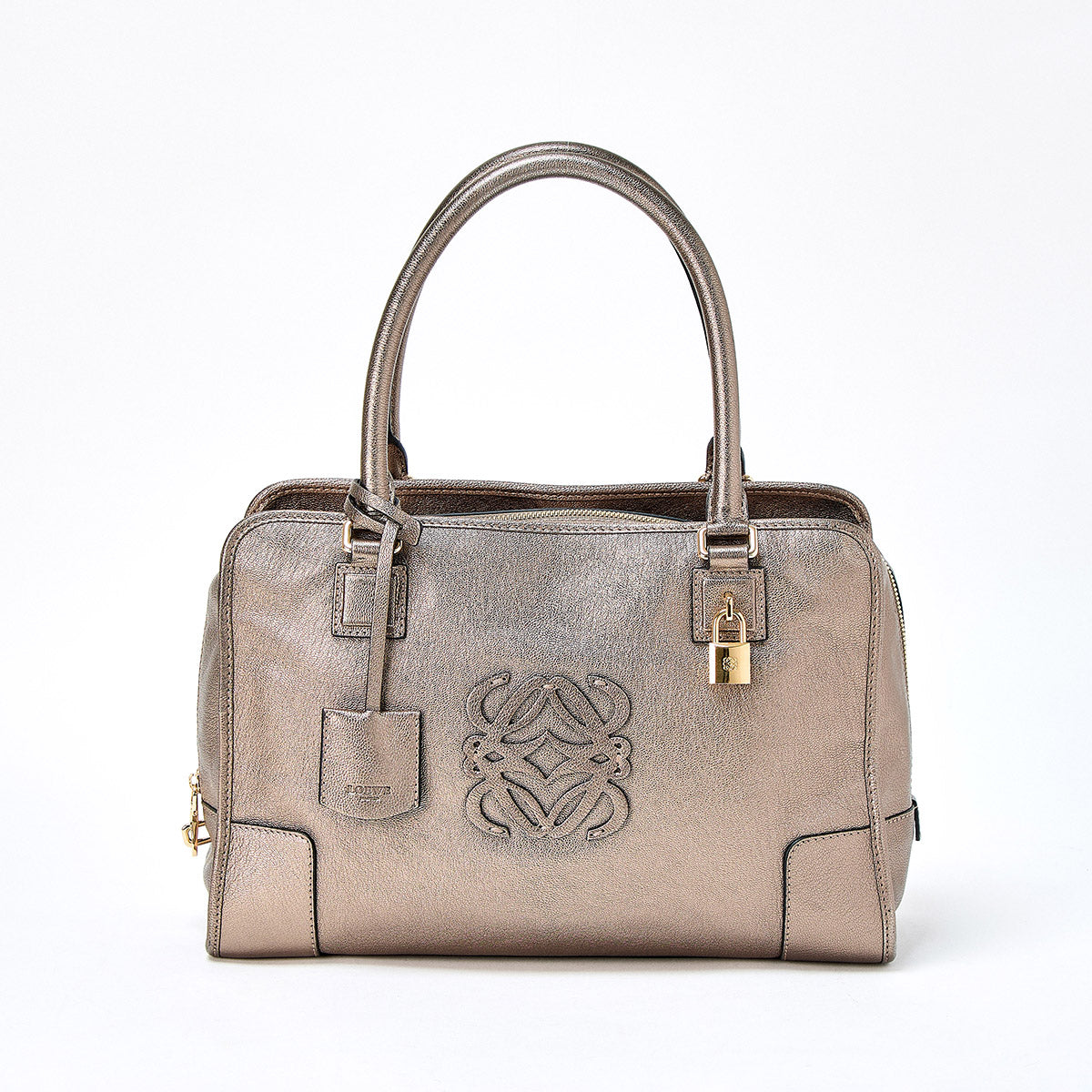 LOEWE Amazona 32 Hand Bag in metallic gold and gold calf leather