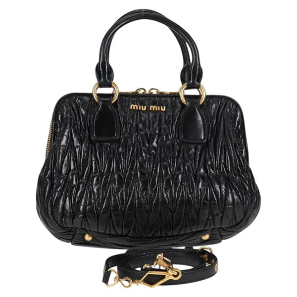 MIU MIU Matelasse Hand Bag Black Gold Leather Auth – MixTHINKS MIU MIU Matelasse Hand Bag Black Gold Leather Auth – MixTHINKS