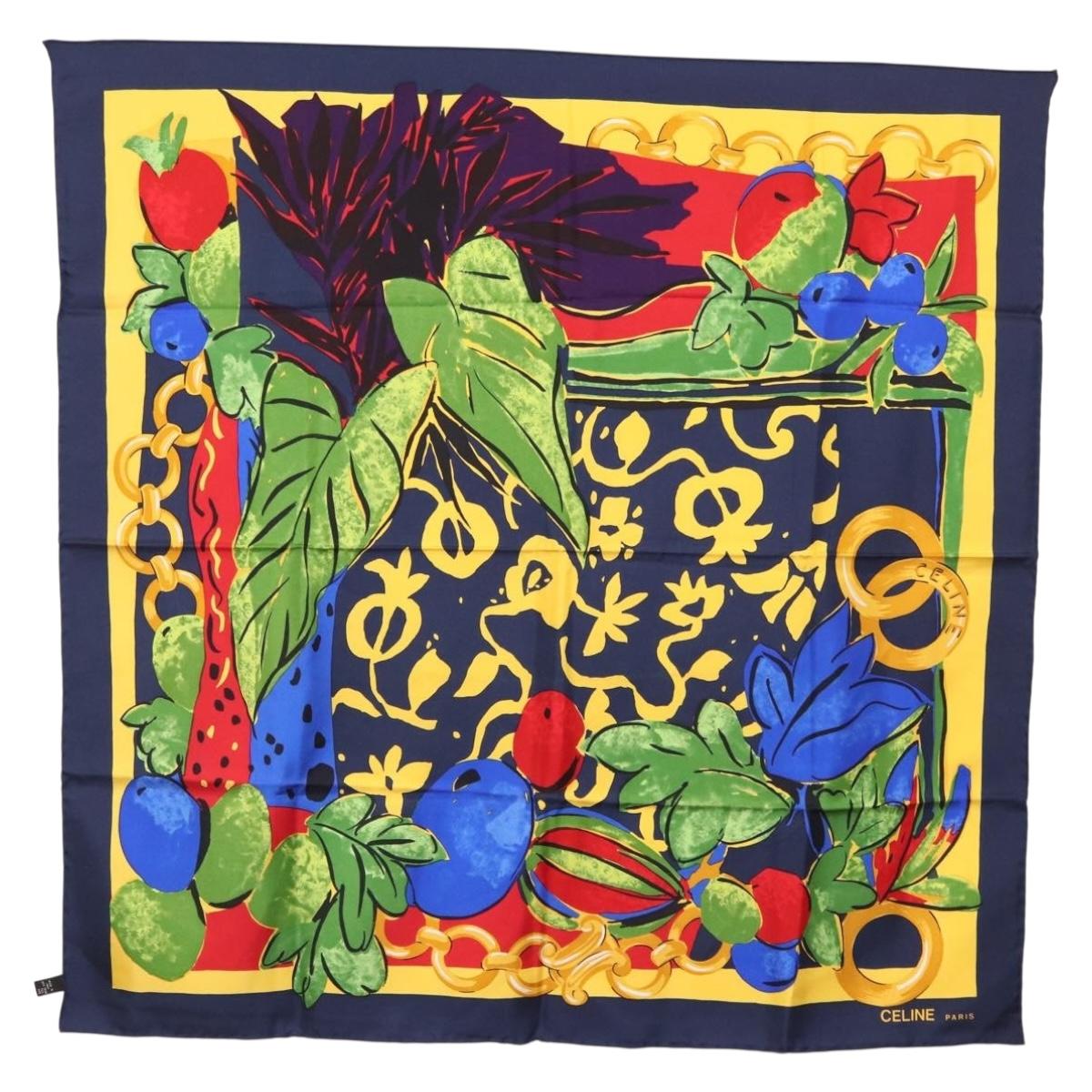 CELINE Scarf Silk Navy Auth am10790V – MixTHINKS