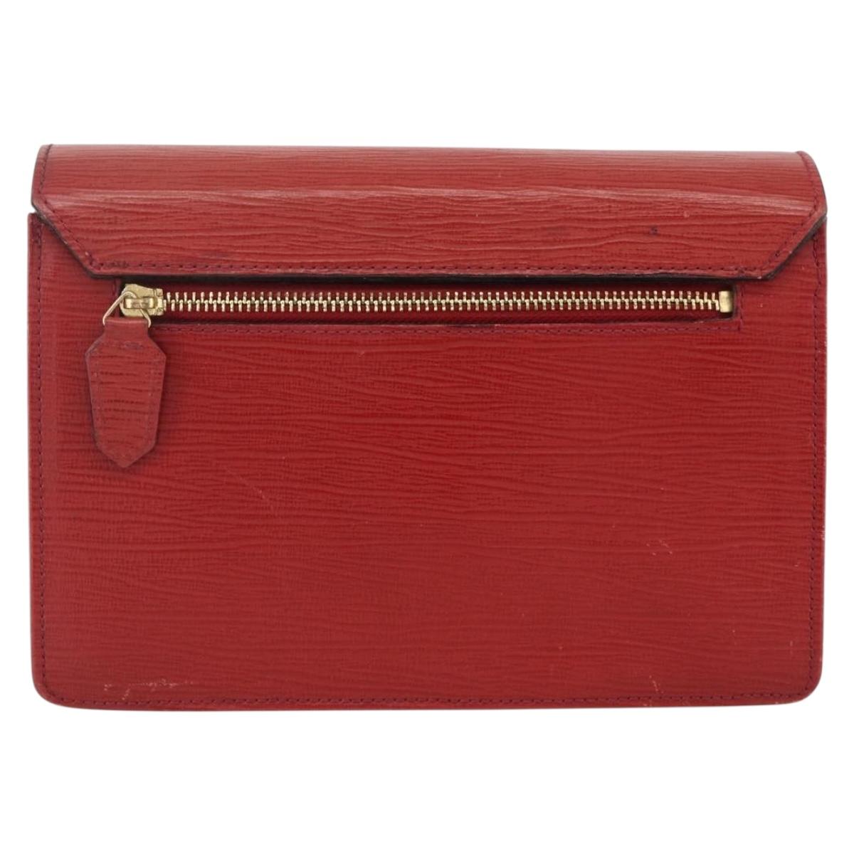 VERSACE Sunburst Clutch Bag Leather Red Gold Auth am11180A – MixTHINKS