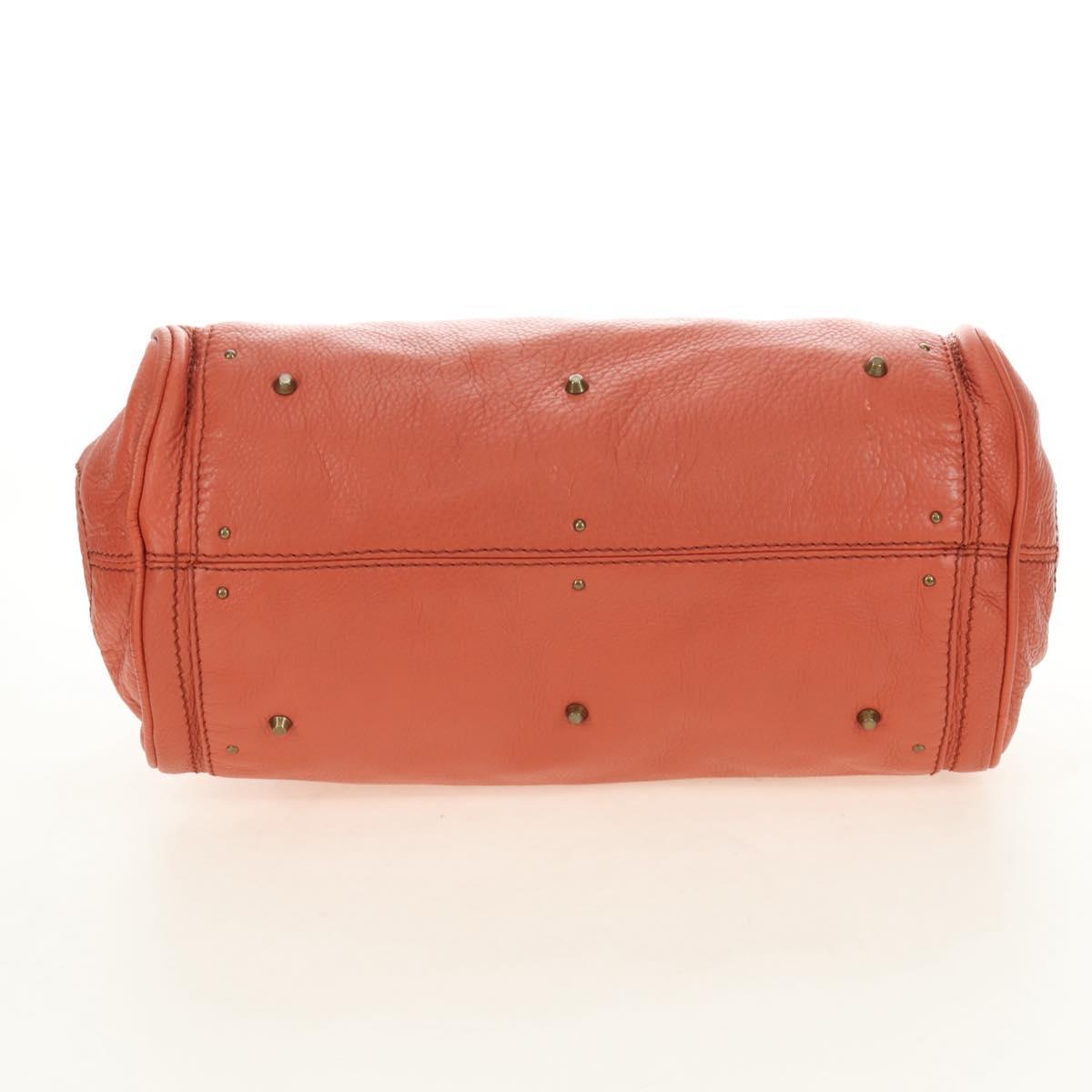 Chloe Paddington Hand Bag Leather Orange Gold Silver Auth