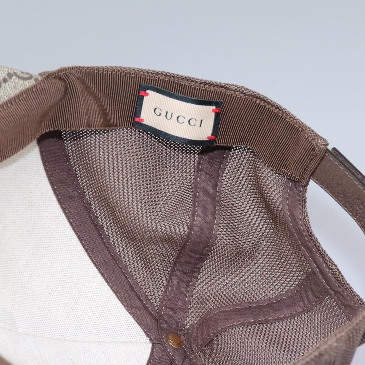 GUCCI GG Supreme Strawberry baseball Cap PVC XL Beige 700665 Auth