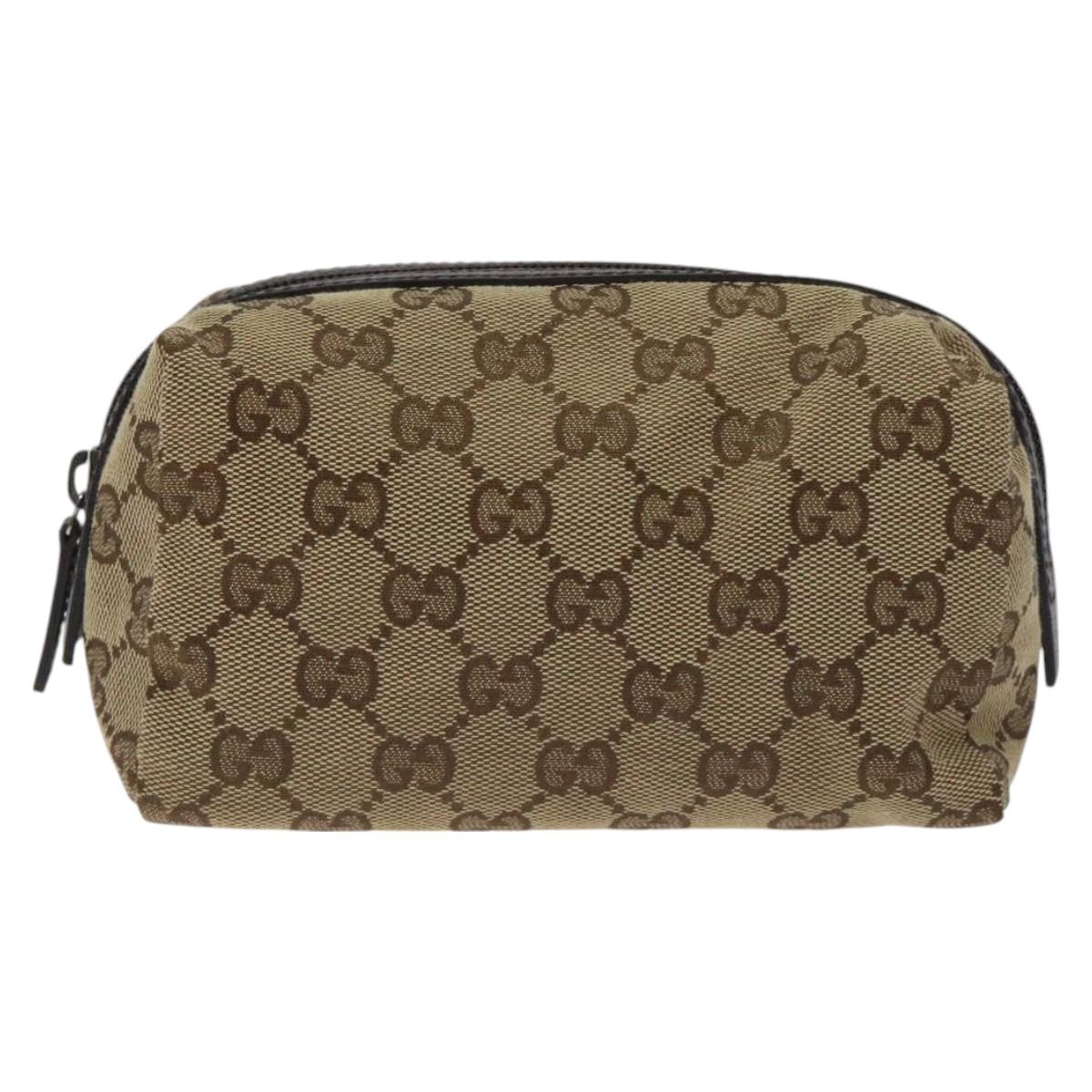 GUCCI GGキャンバスポーチ ベージュシルバー 245952 正規品 am8765V