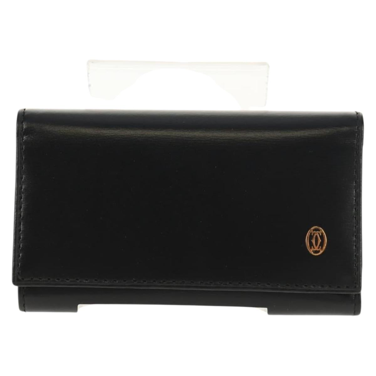 CARTIER Must Line Key Case Leather Black Gold Auth am9783V – MixTHINKS