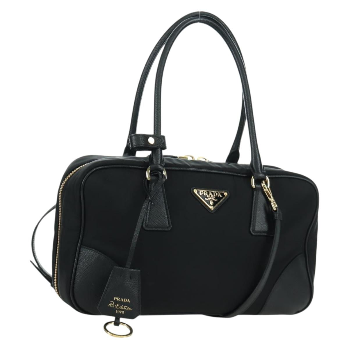 PRADA Hand Bag Nylon 2way Gold Black 1BB115 Auth ARZ666SAM – MixTHINKS