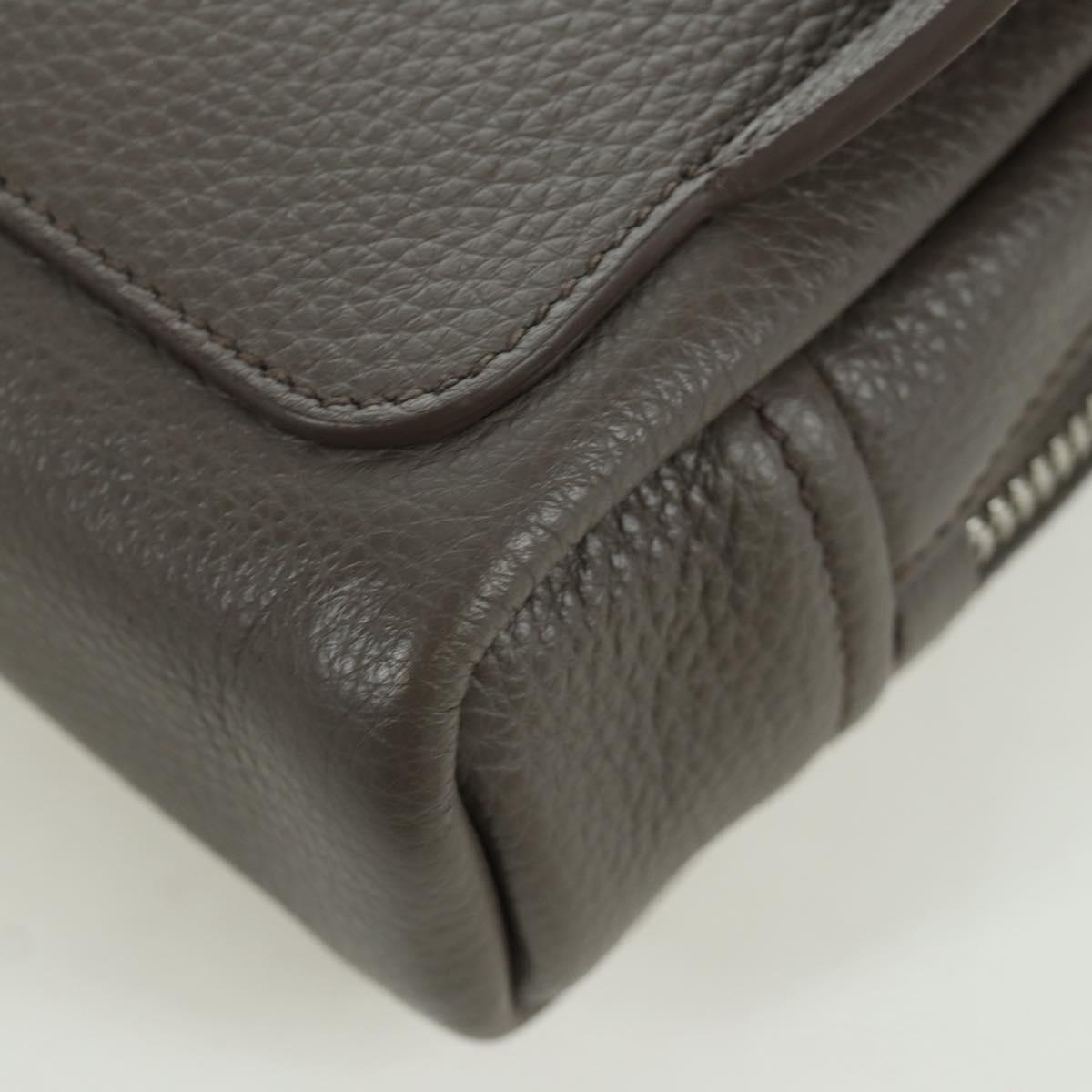 PRADA Vitterodino Shoulder Bag Leather Gray Silver 2VH184 Auth