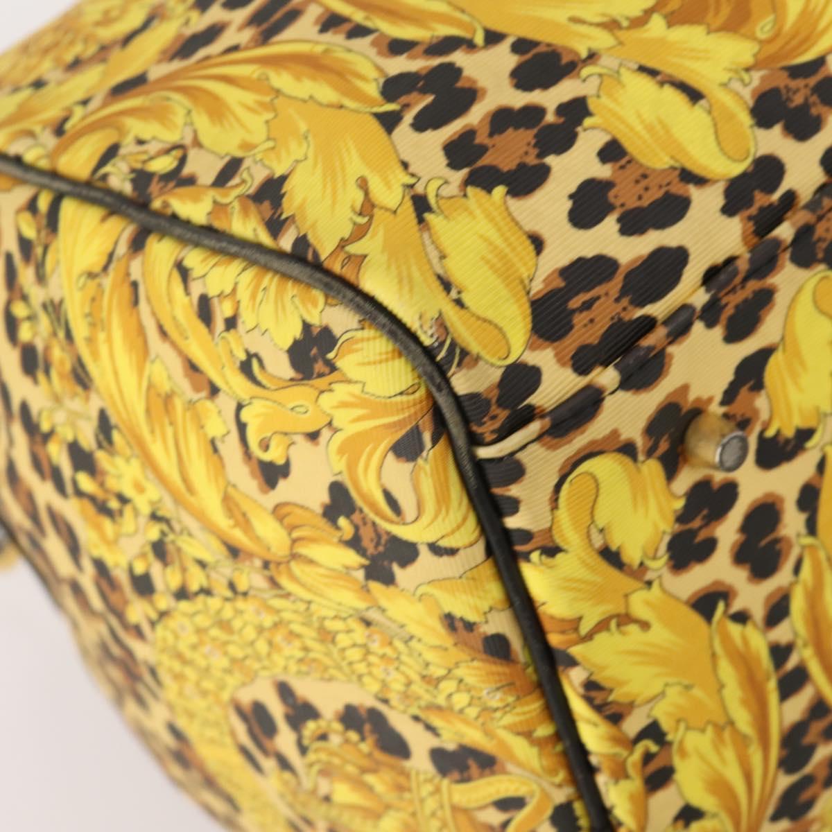 Gianni Versace Boston Bag Canvas Yellow Gold Auth BA11776A – MixTHINKS