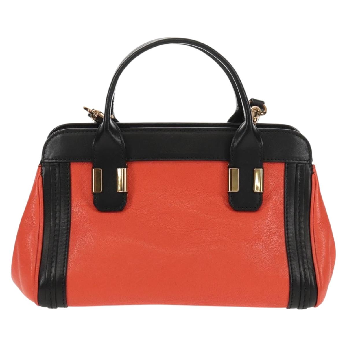 Chloe Alice Hand Bag Leather 2way Black Gold Auth BA8652V – MixTHINKS