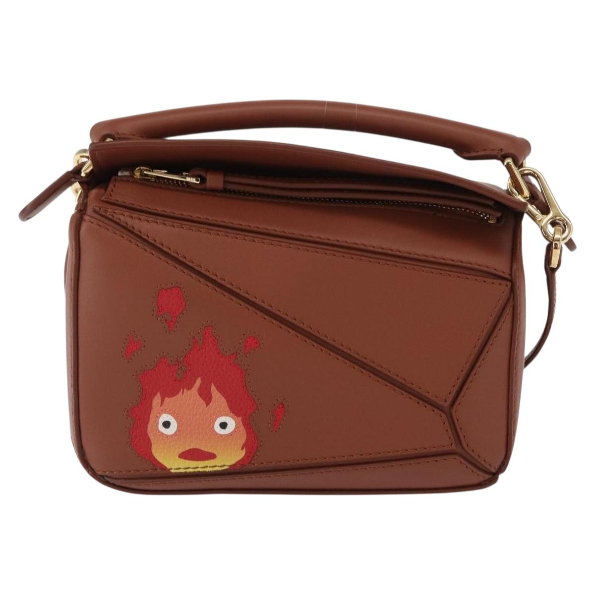 LOEWE Mini Puzzle Loewe x Studio Ghibli Calcifer Bag 2way Brown