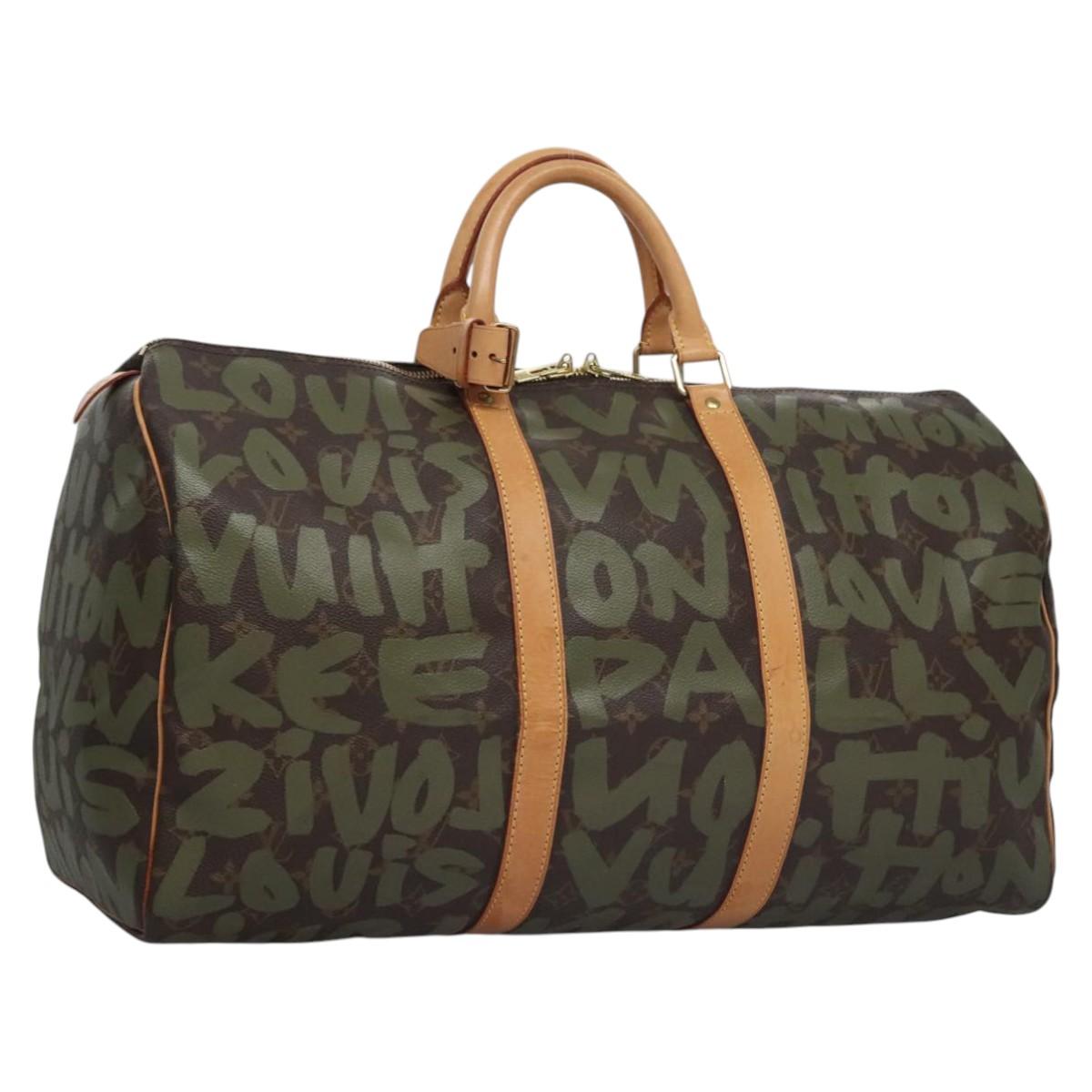 LOUIS VUITTON Monogram Keepall 50 ボストン LOUIS VUITTON Monogram graffiti Keepall 50 Boston Bag Khaki M92196
