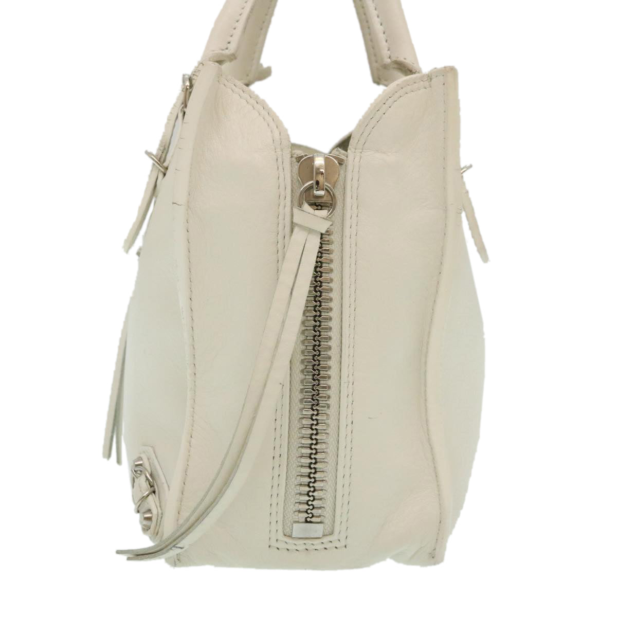 BALENCIAGA 2Way Shoulder Bag Hand Bag Leather White Auth am2305gM